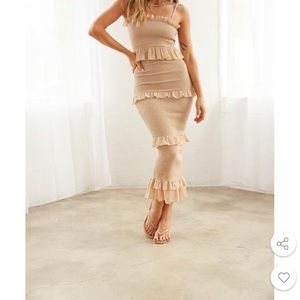 American Threads Smocked Tiered Midi Dress
